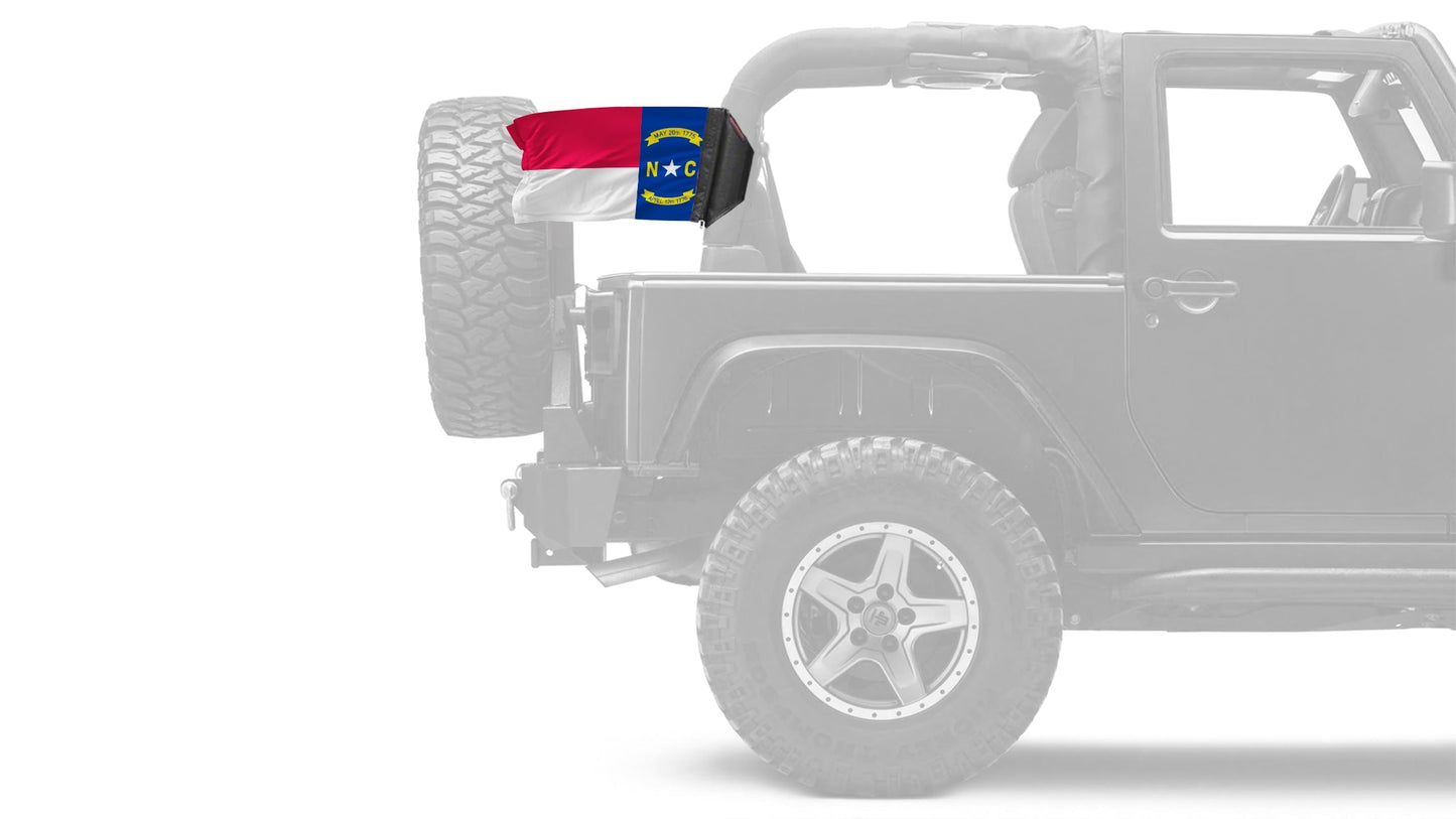 State Flag North Carolina 12"x18" Forever Wave Flag for Jeep Wrangler JLU 4-Door 2018-Present