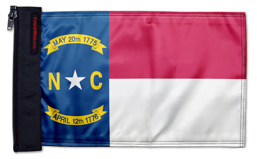 State Flag North Carolina 12"x18" Forever Wave Flag for Jeep Wrangler JKU 4-Door 2007-2018