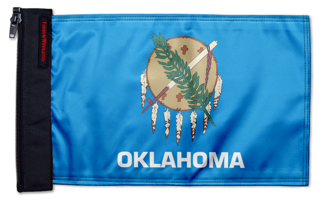 State Flag Oklahoma 12"x18" Forever Wave Flag for Jeep Wrangler JKU 4-Door 2007-2018