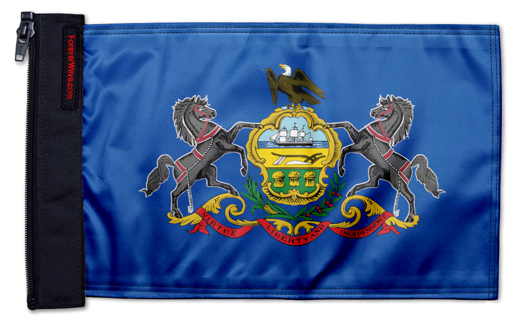 State Flag Pennsylvania 12"x18" Forever Wave Flag for Jeep Wrangler JL 2-Door 2018-Present