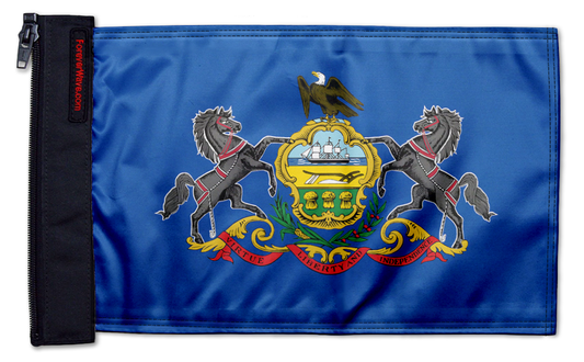 State Flag Pennsylvania 12"x18" Forever Wave Flag for Jeep Wrangler JKU 4-Door 2007-2018