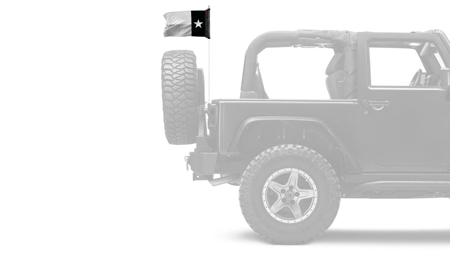 State Flag Texas Subdued 12"x18" Forever Wave Flag for Jeep Wrangler JKU 4-Door 2007-2018