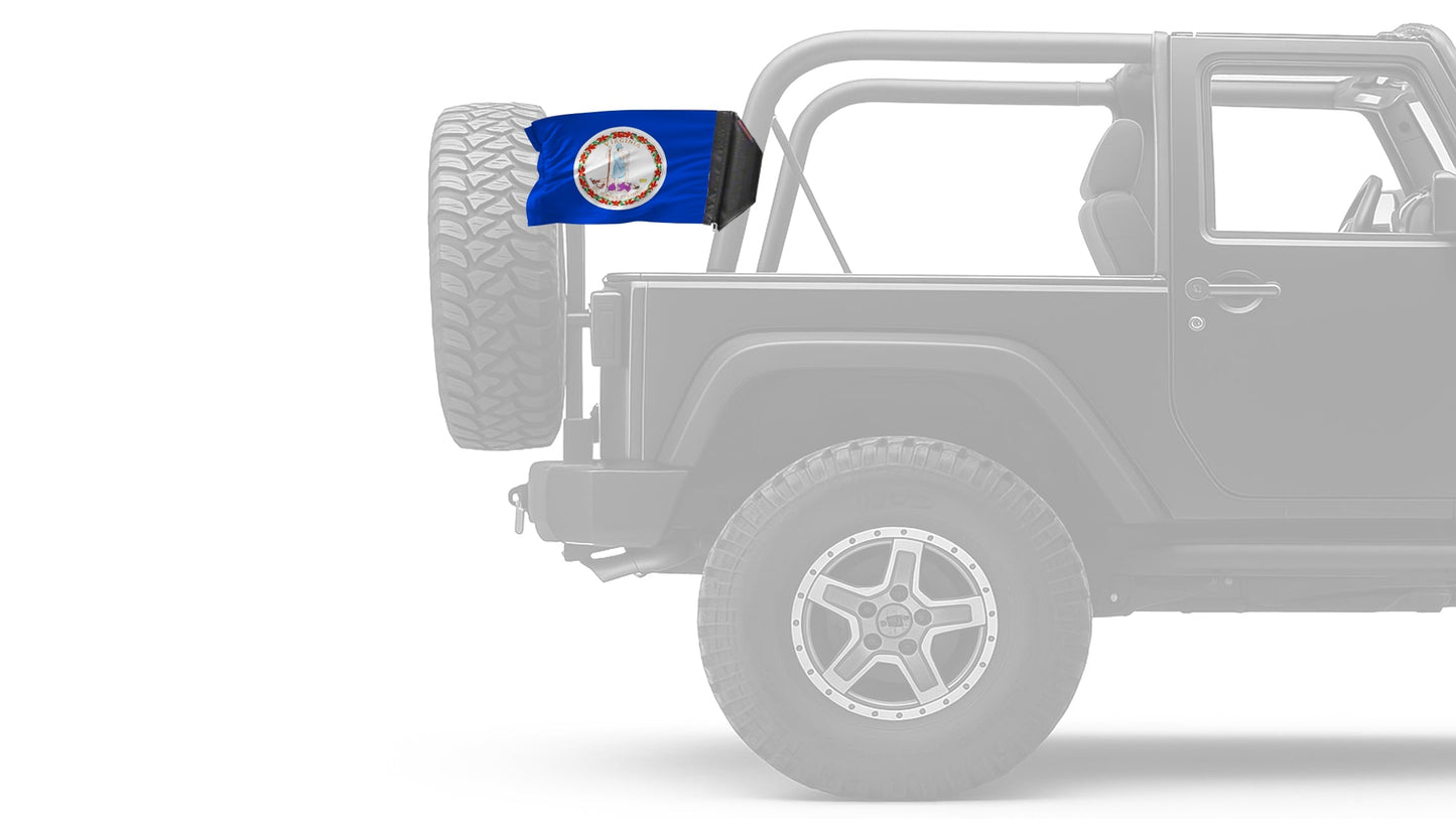 State Flag Virginia 12"x18" Forever Wave Flag for Jeep Wrangler JL 2-Door 2018-Present