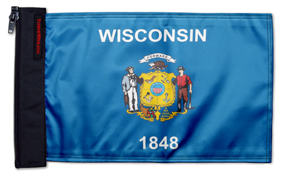 State Flag Wisconsin 12"x18" Forever Wave Flag for Jeep Wrangler LJ 2003-2006