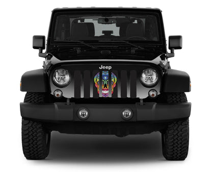 Platinum Sugar Skull Rainbow Grille Insert