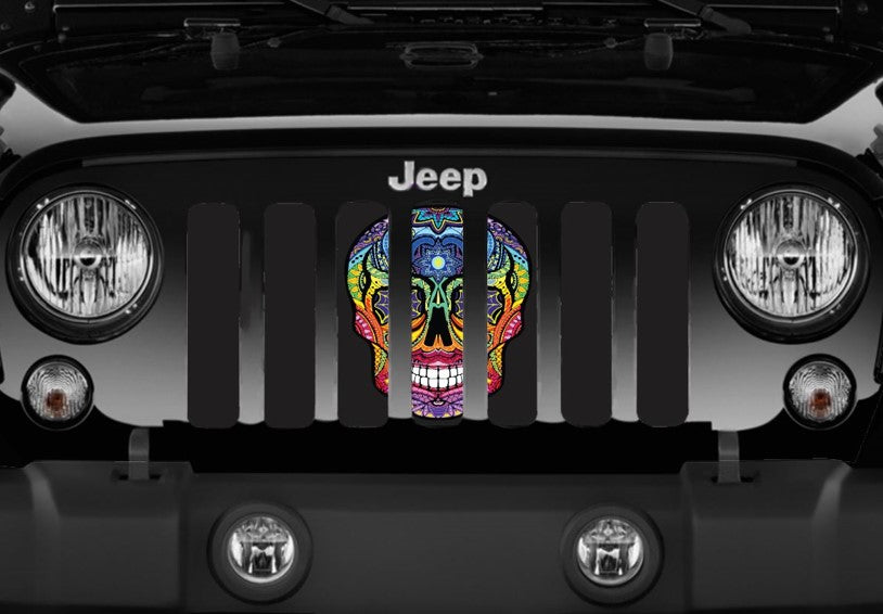 Sugar Skull Rainbow Grille Insert