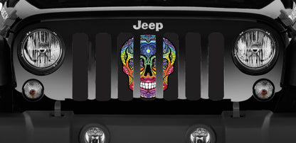 Platinum Sugar Skull Rainbow Grille Insert