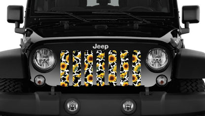 Sunflower Cow Print Grille Insert