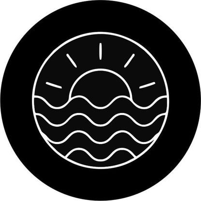 Simple Sunset + Ocean Ripples Spare Tire Cover Designs