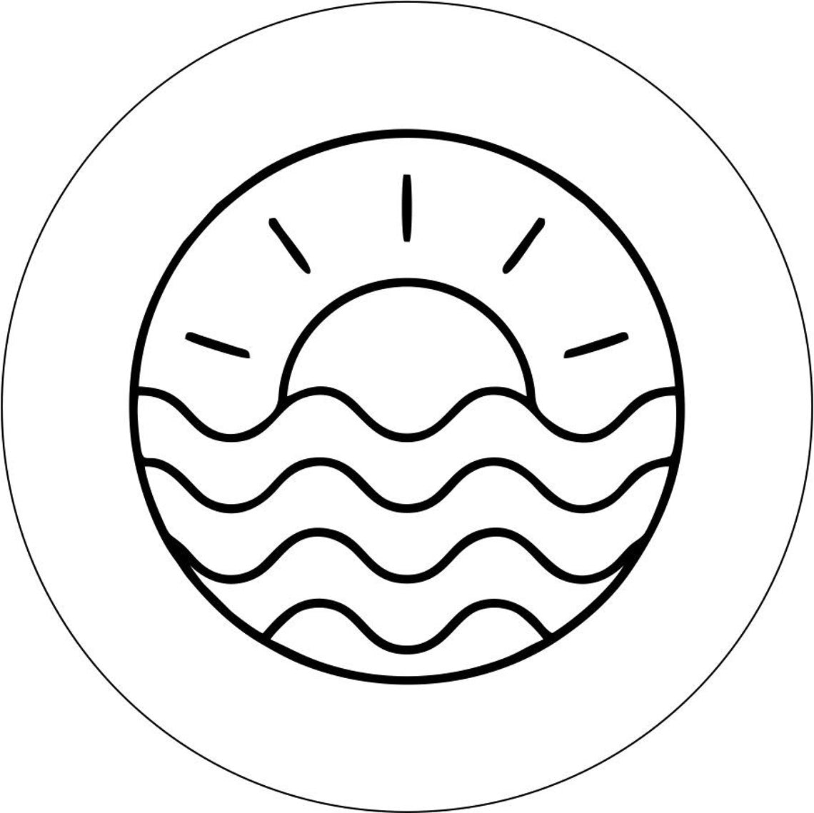 Simple Sunset + Ocean Ripples Spare Tire Cover Designs