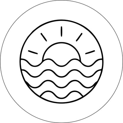 Simple Sunset + Ocean Ripples Spare Tire Cover Designs