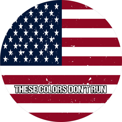 These Colors Don't Run American Flag Spare Tire Cover For Jeep, Bronco, RV, Van, Camper, FJ Cruiser, & More