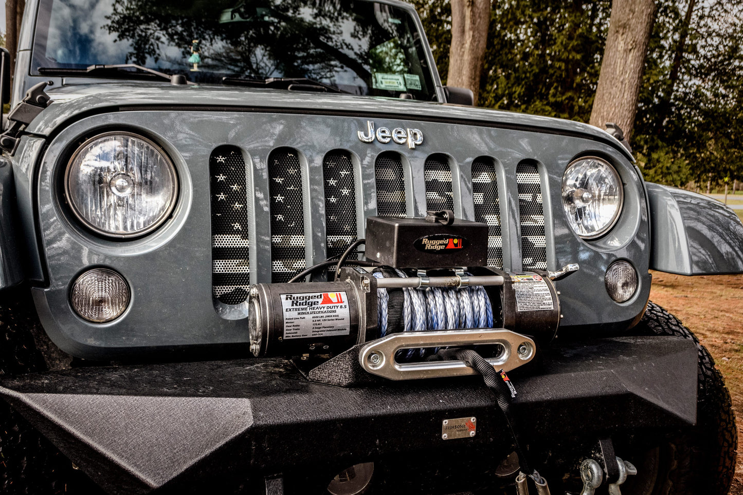 Black and White Camo Flag Grille Insert