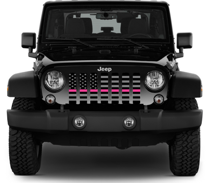 Tactical Fight Like a Girl Pink Line Grille Insert