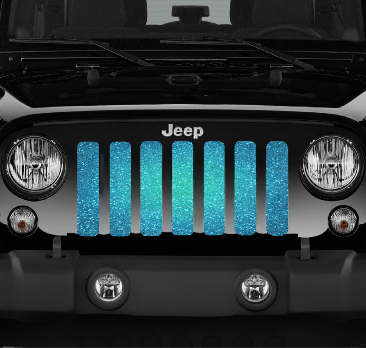 Teal Fleck Print Grille Insert