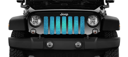 Teal Fleck Print Grille Insert