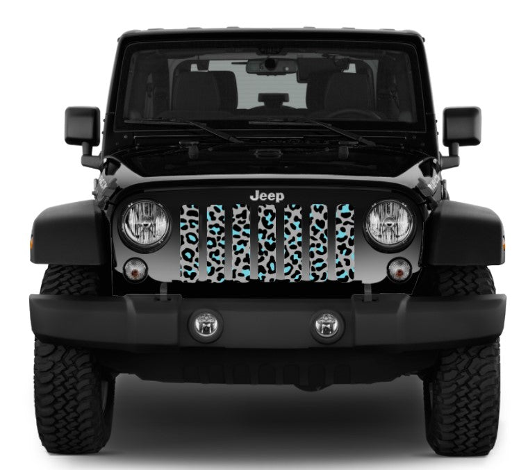 Teal Leopard Print Grille Insert