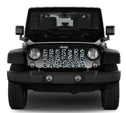 Teal Leopard Print Grille Insert