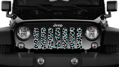 Platinum Teal Leopard Print Grille Insert