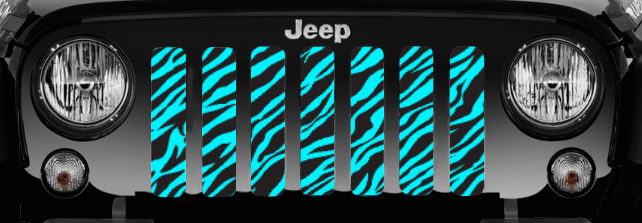 Platinum Teal Zebra Print Grille Insert
