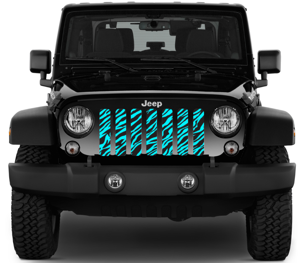 Platinum Teal Zebra Print Grille Insert