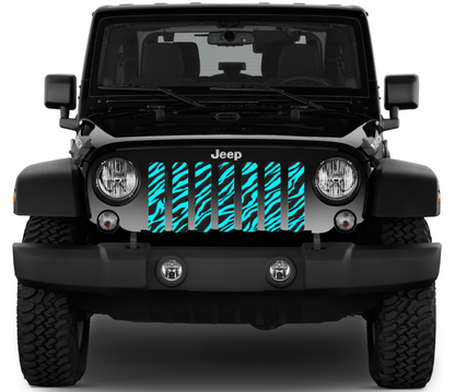 Platinum Teal Zebra Print Grille Insert