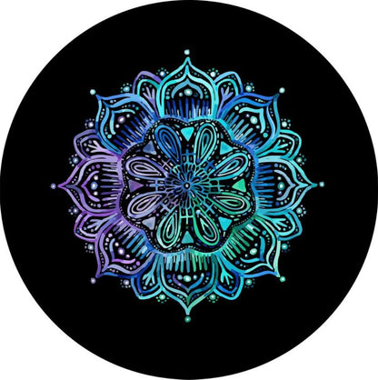 Teal & Purple Mandala Spare Tire Cover for Jeep, Bronco, RV, Camper, & More