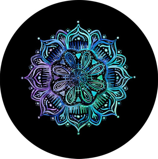 Teal & Purple Mandala Spare Tire Cover for Jeep, Bronco, RV, Camper, & More