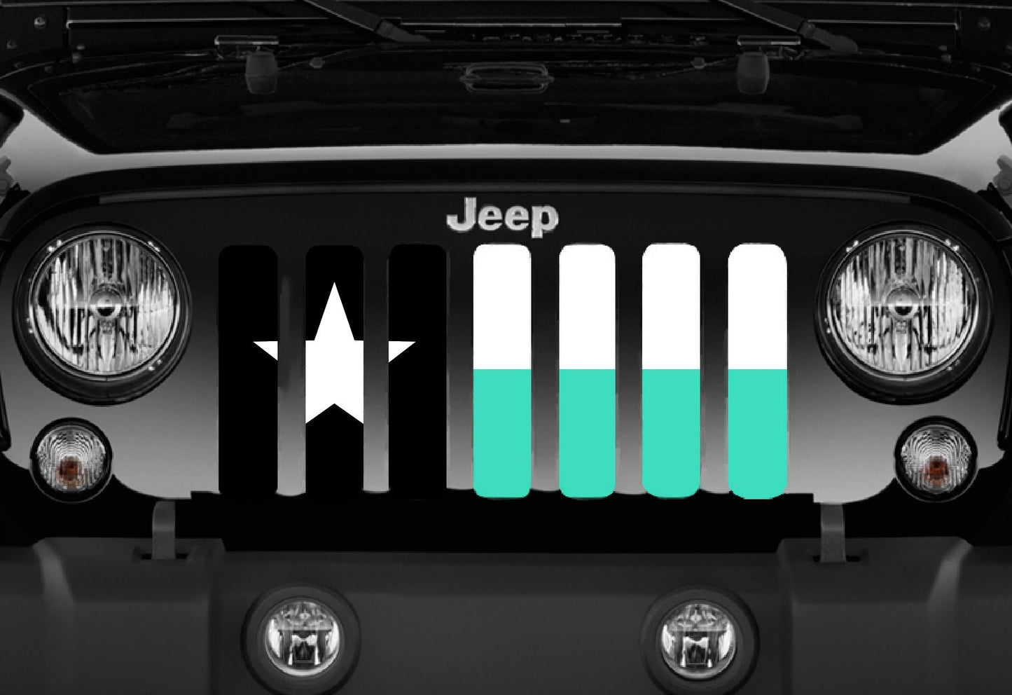 Texas Teal State Flag Grille Insert