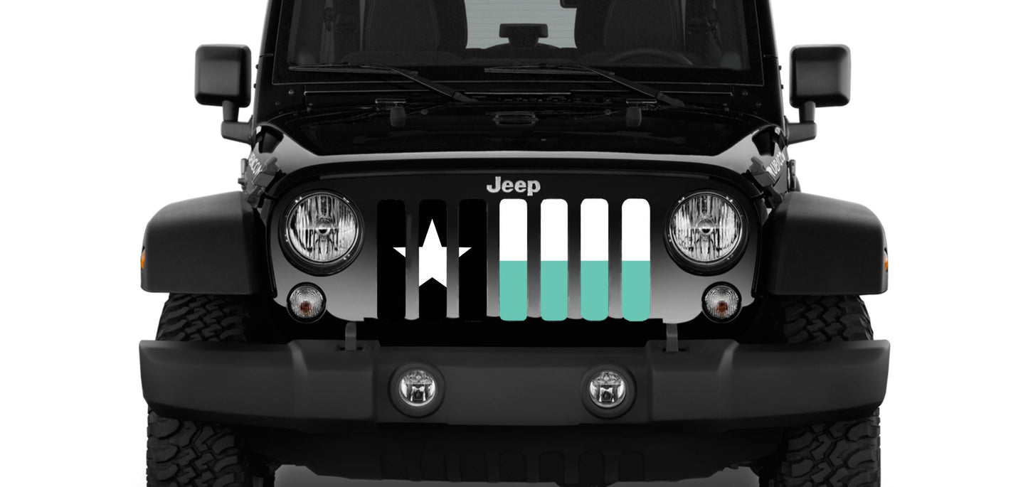 Texas Teal State Flag Grille Insert
