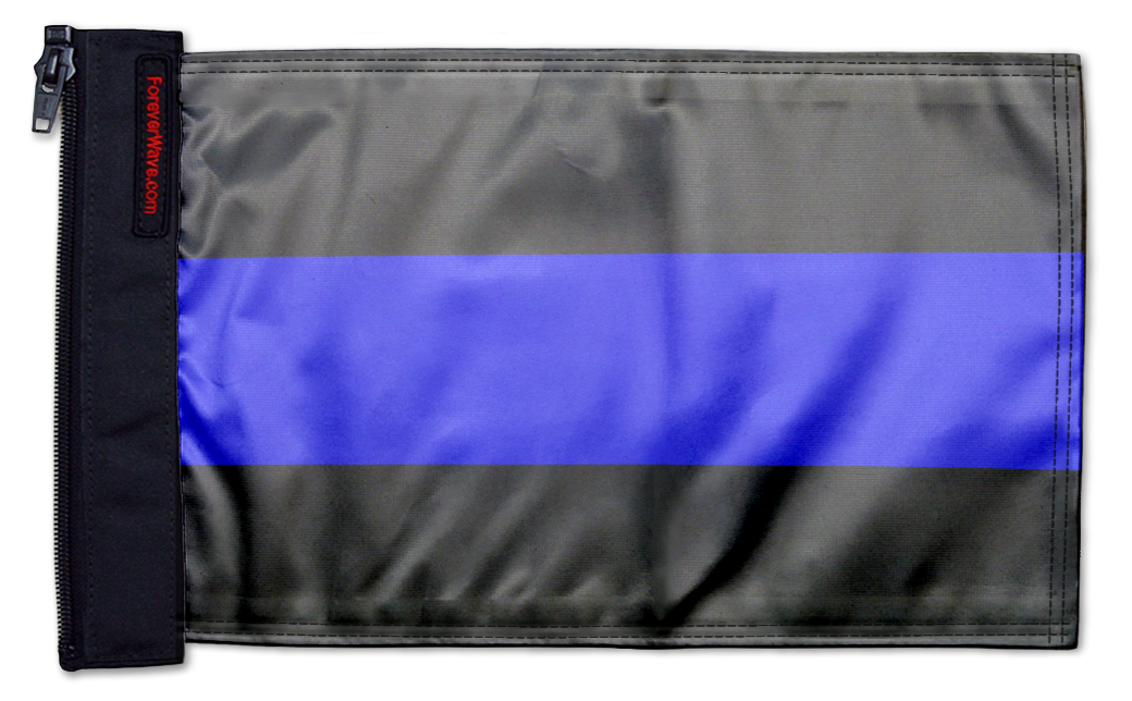Thin Blue Line 12"x18" Forever Wave Flag for Jeep Wrangler JKU 4-Door 2007-2018