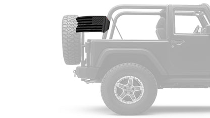 USA Black 12"x18" Forever Wave Flag for Jeep Wrangler JKU 4-Door 2007-2018