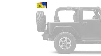 USA Gadsden 12"x18" Forever Wave Flag for Jeep Wrangler JLU 4-Door 2018-Present