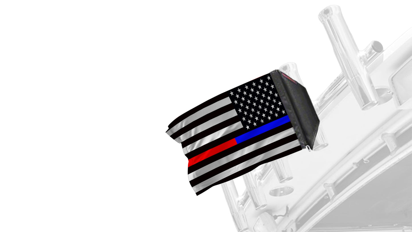 USA Subdued Thin Blue-Red Line 12"x18" Forever Wave Flag