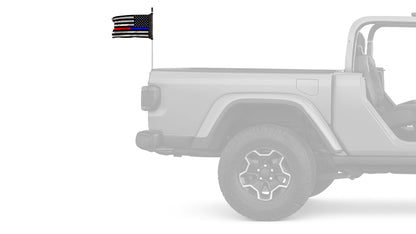 USA Subdued Thin Blue-Red Line 12"x18" Forever Wave Flag for Jeep Wrangler JKU 4-Door 2007-2018