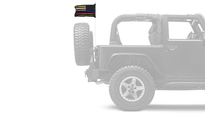 USA Subdued First Responders 12"x18" Forever Wave Flag for Jeep Wrangler JKU 4-Door 2007-2018