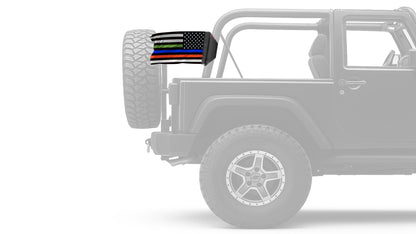 USA Subdued Honor The 4 12"x18" Forever Wave Flag for Jeep Wrangler CJ-7 and CJ-8 1976-1986