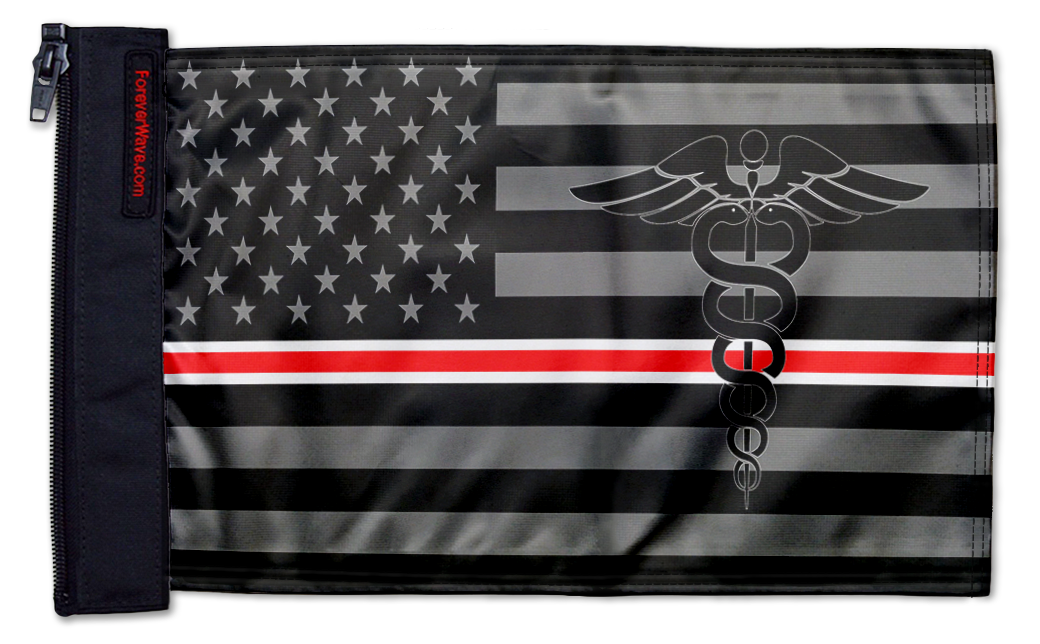 USA Subdued Nurses 12"x18" Forever Wave Flag for Jeep Wrangler JKU 4-Door 2007-2018