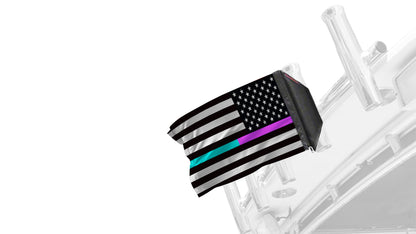 USA Subdued Thin Purple-Teal Line 12"x18" Forever Wave Flag