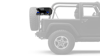 USA Subdued Thin Blue Line K9 12"x18" Forever Wave Flag for Jeep Wrangler LJ 2003-2006