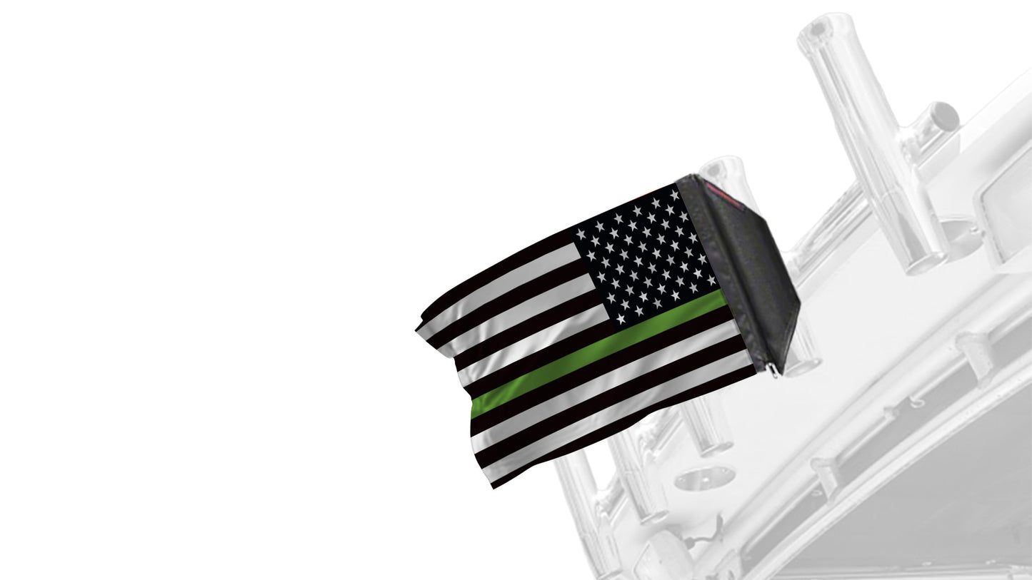 USA Subdued Thin Green Line 12"x18" Forever Wave Flag