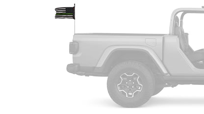 USA Subdued Thin Green Line 12"x18" Forever Wave Flag for Jeep Wrangler JLU 4-Door 2018-Present