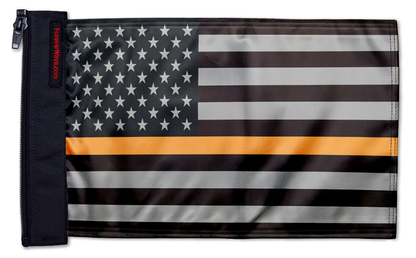 USA Subdued Thin Orange Line 12"x18" Forever Wave Flag for Jeep Wrangler JKU 4-Door 2007-2018