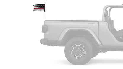 USA Subdued Thin Red Line 12"x18" Forever Wave Flag for Jeep Wrangler JKU 4-Door 2007-2018