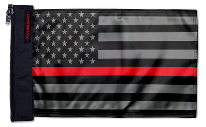 USA Subdued Thin Red Line 12"x18" Forever Wave Flag for Jeep Wrangler JKU 4-Door 2007-2018