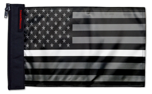 USA Subdued Thin White Line 12"x18" Forever Wave Flag for Jeep Wrangler YJ 1986-1995