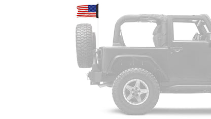 USA Ol' Glory - The Stars and Stripes 12"x18" Forever Wave Flag for Jeep Wrangler JKU 4-Door 2007-2018