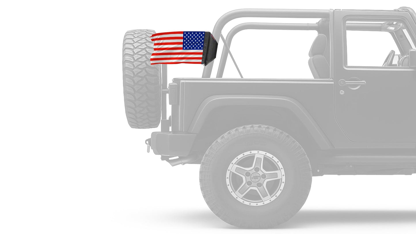 USA Ol' Glory - The Stars and Stripes 12"x18" Forever Wave Flag for Jeep Wrangler JKU 4-Door 2007-2018