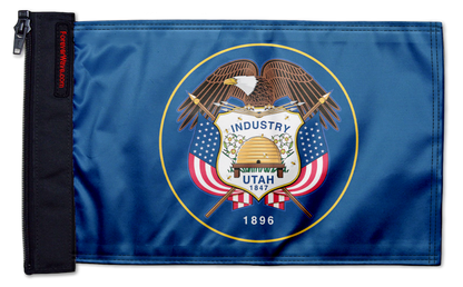 State Flag Utah "Old Style" 12"x18" Forever Wave Flag for Jeep Wrangler JKU 4-Door 2007-2018