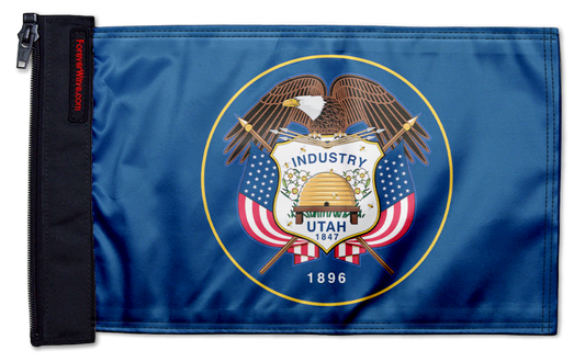 State Flag Utah "Old Style" 12"x18" Forever Wave Flag for Jeep Wrangler JLU 4-Door 2018-Present